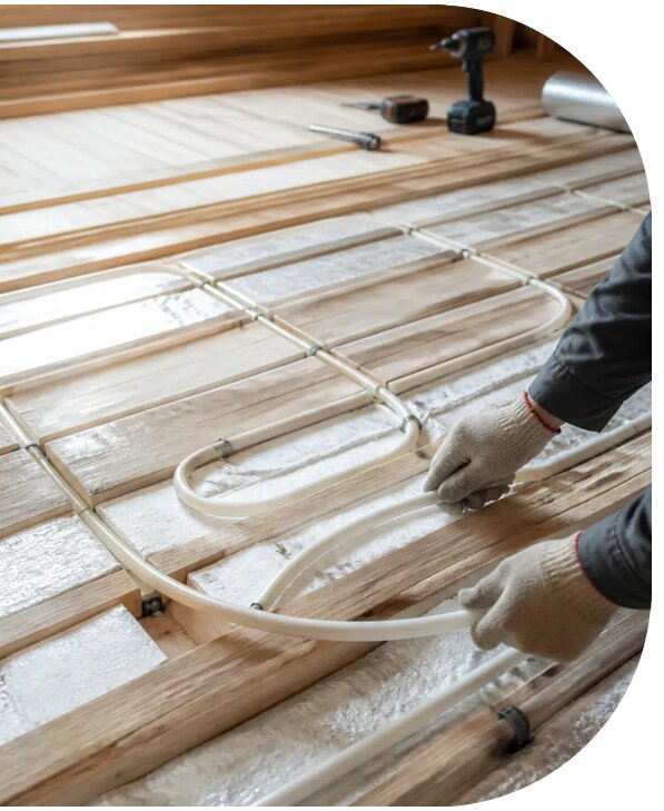 Монтаж теплого пола по деревянному основанию в Дубне
