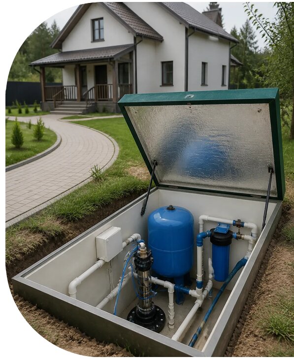 Автономное водоснабжение дома в Дубне от 153135 р. | АПаруса-Дбн