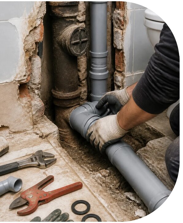 Ремонт внутренней канализации домов и зданий в Дубне